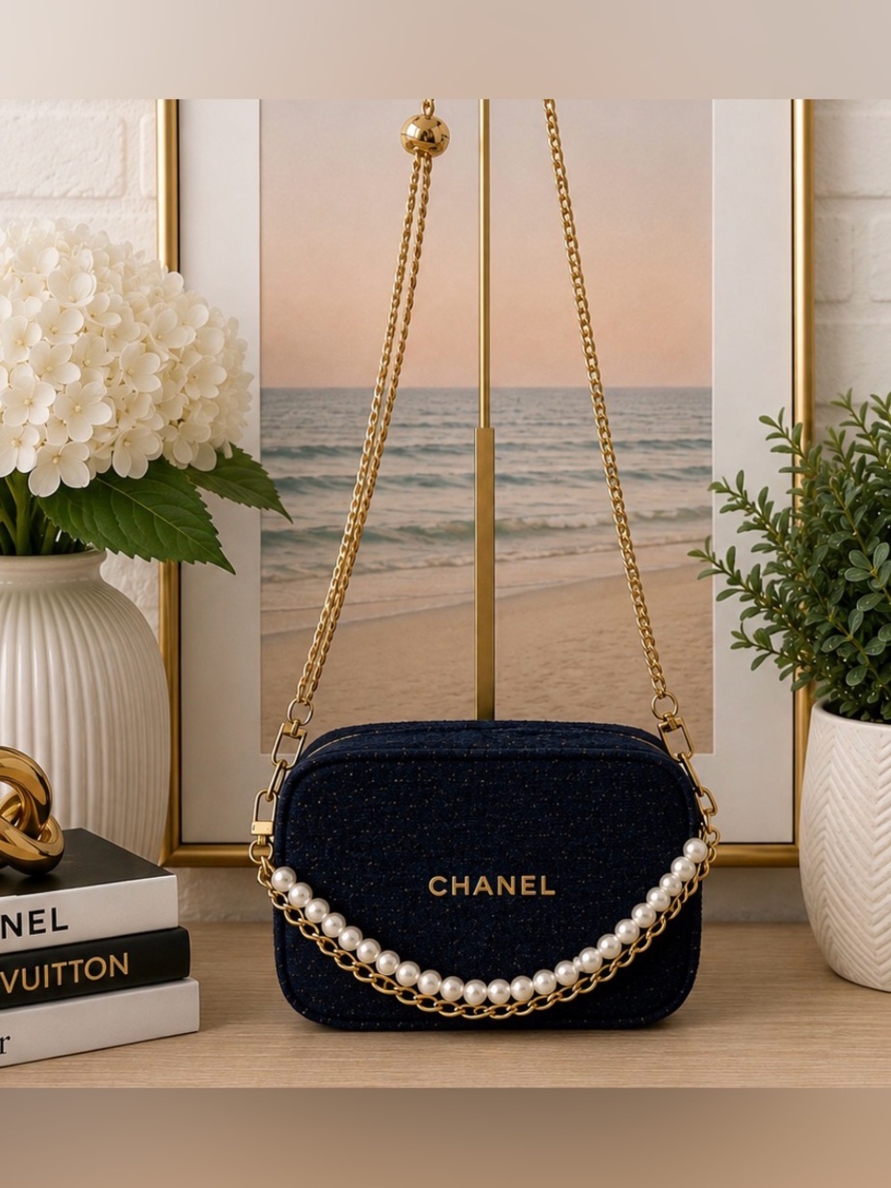 CHANEL Navy Cosmetic/Beauty Bag GWP item